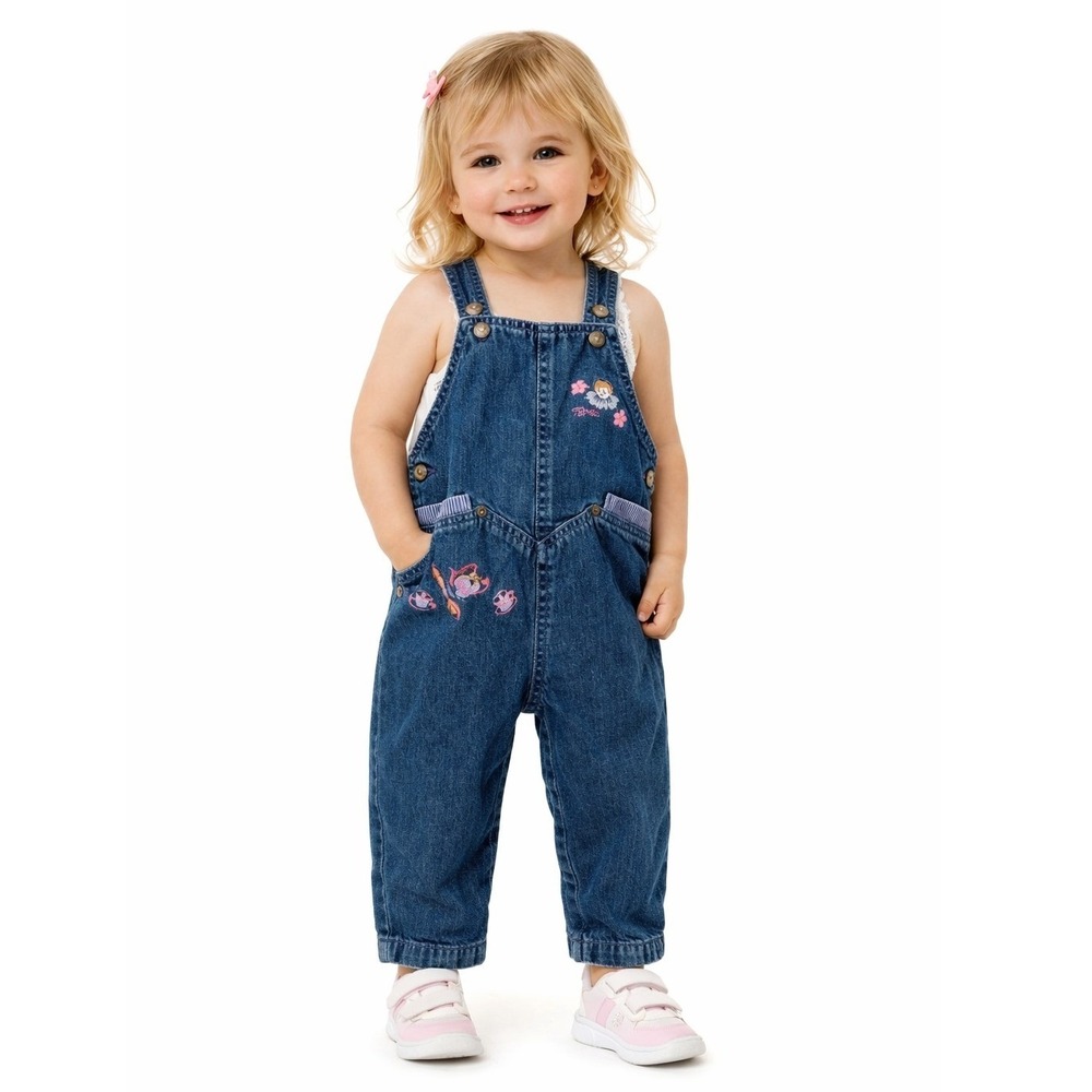 ESPRIT Kid‎ Toddler Jean Denim Embroidered overalls jumpsuit 24 months